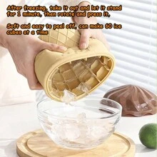 1 pieza Cubo de hielo y bandeja de cubos de silicona 2-en-1 para bar, club, restaurante y hogar - Duradero, fácil de limpiar - Accesorio esencial para bares y cocina, cubo de hielo, fiesta, viaje, bodas, cumpleaños, graduación, despedida de soltera, cocina, artículos de almacenamiento, decoración, exterior - Cubitera de silicona con forma de helado - Ver 5