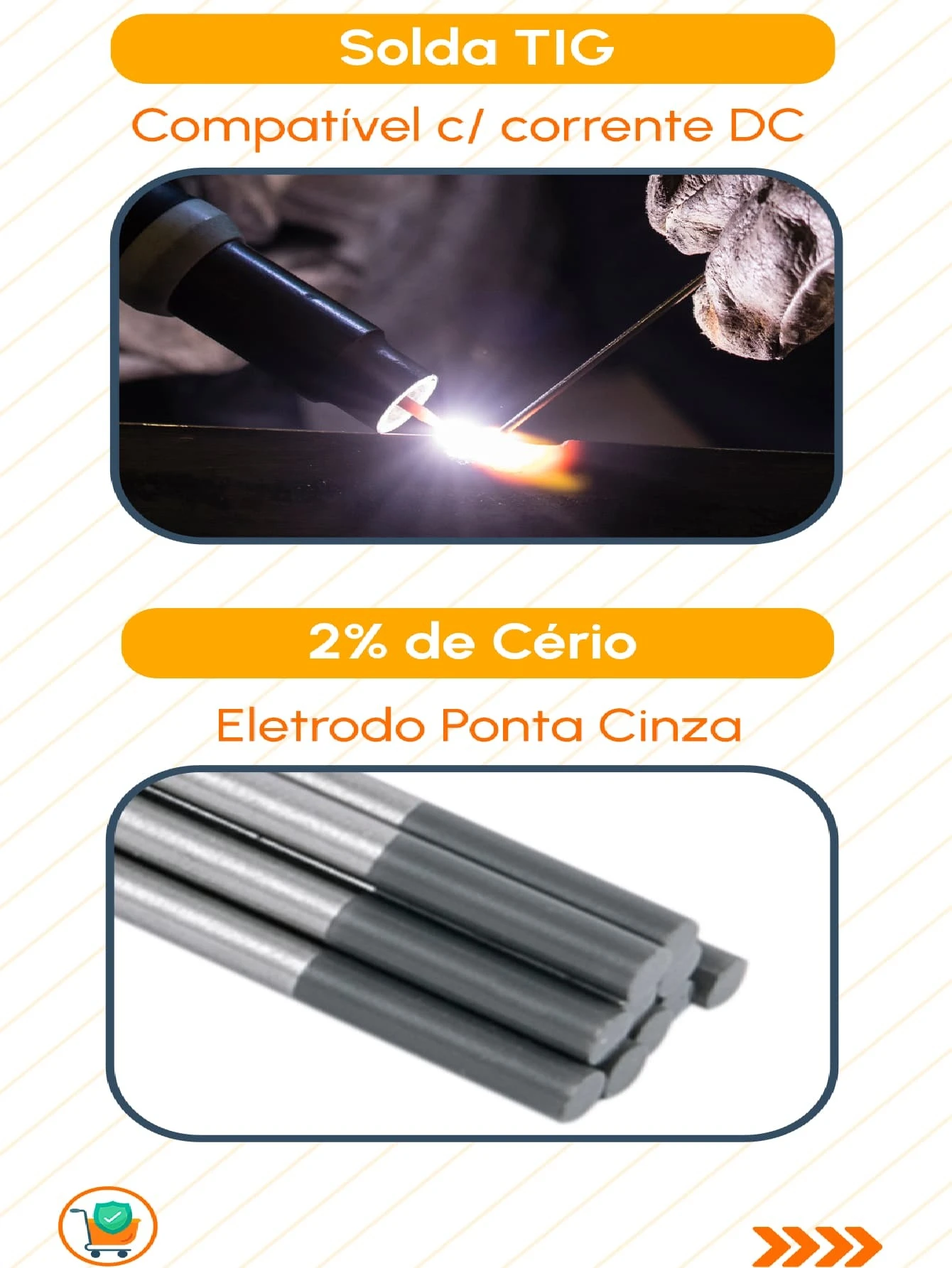 10 Tungsten Electrode 3.2 Mm With 2 Cerium Gray Tip Vonder For TIG