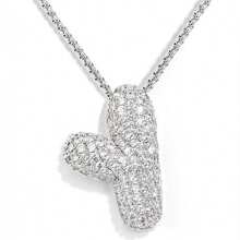 1入受歡迎的鍍金氣泡字母項鍊，設有26個字母與氧化鋯石，男女皆適用，適合日常佩戴 - 銀色新款2 - 查看 29