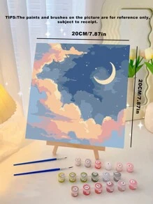 成人数码油画，丙烯颜料，简易成人数码油画，适合初学者，DIY数码油画，可作礼物或家居墙面装饰，尺寸：20英寸宽 x 20英寸长 / 30英寸宽 x 30英寸长 - 藍黃色 - 查看 3