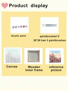 成人数码油画，丙烯颜料，简易成人数码油画，适合初学者，DIY数码油画，可作礼物或家居墙面装饰，尺寸：20英寸宽 x 20英寸长 / 30英寸宽 x 30英寸长 - 藍黃色 - 查看 7