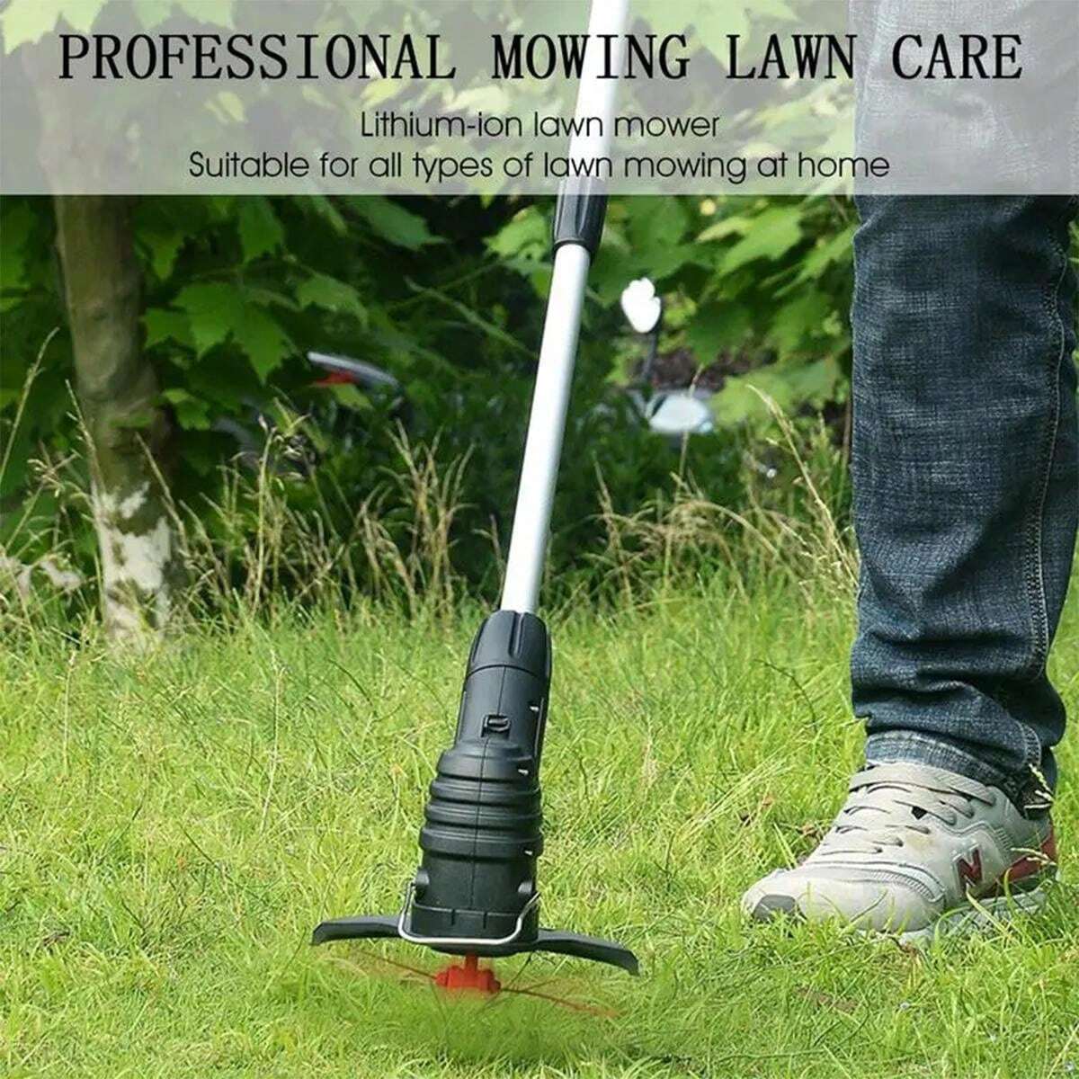 TUNGFULL 1 Piece Electric Lawn Mower Handheld Wireless Rechargeable