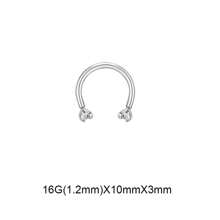 16G G23 Titanium Septum Nose Rings For Men Women Horseshoe Septum Ring Seamless Hoop Cartilage Helix Daith Tragus Piercing Jewelry 6MM 8MM 10MM - Silver - View 6