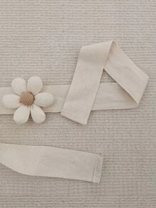 1件装3D立体花卉儿童窗帘绑带，卡通可爱花朵窗帘绑带，婴儿派对家居装饰礼品 - 米色 - 查看 5