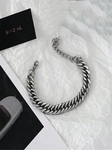 1pc Men's Stainless Steel Fashion Minimalist  Chain Bracelet