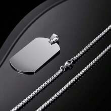 Collier pendentif à plaque d'identité personnalisé avec photo, gravé avec date/texte/image, acier inoxydable, cadeau personnalisé pour couple
