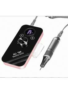 1 Portable Rechargeable Nail Polish Remover, Polishing Machine, Large Screen Display, Nail Polish Remover, Dead Skin Removal, Electric Storage Polishing Pen - Pink - View 3