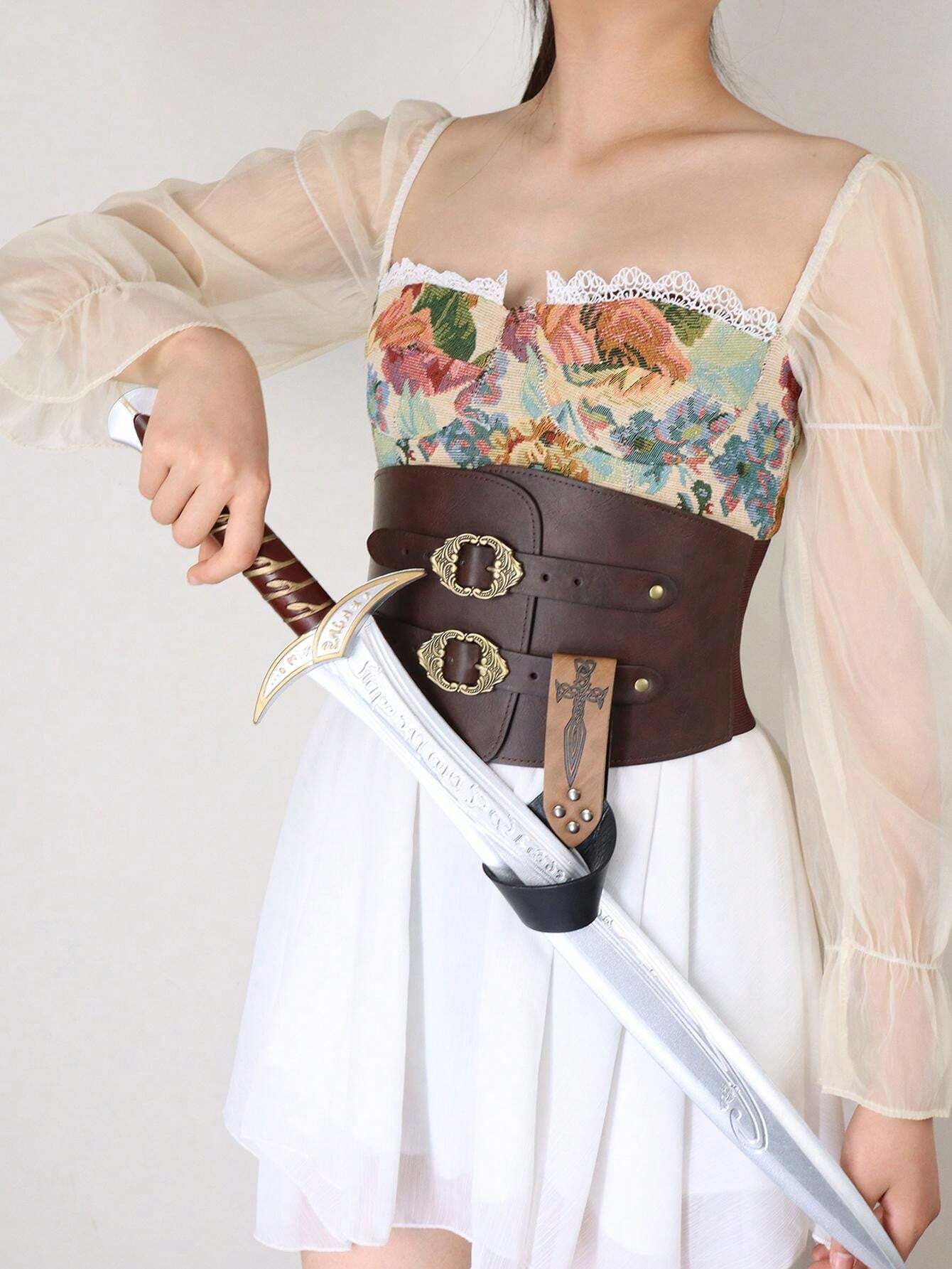 SATINIOR Set Medieval Para Caballero – Cinturón Renacentista, Riñonera De Cuero Sintético Y Brazaletes – Accesorios Para Halloween Y Cosplay