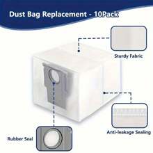 10 Pack Dust Bags Compatible With Roborock S8 Pro Ultra, S8+, S7 Max Ultra/S7 MaxV Ultra, Q5+, Q5 Pro+, Q7+,Q7 Max+, Q8 Max+ Robot Vacuum Cleaner, Large Capacity Disposable Bag Accessories - White - View 4