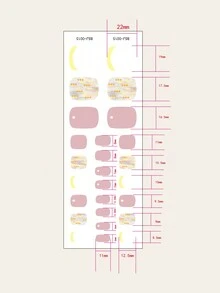 Beauty Sticker 26 szt. Półutwardzone żelowe paski do paznokci u stóp, wiosenne letnie francuskie linie 3D sztuczne cyrkonie Okłady na całe paznokcie u nóg, wymagana lampa UV, jakość salonowa, łatwe do nakładania i usuwania, odpowiednie dla kobiet Naklejki na paznokcie dla dziewczynek Zawiera 1x pilnik do paznokci DIY - Wrzosowy - Zobacz 3