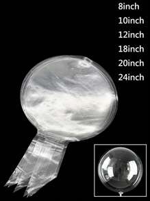 10 Peças Balão Bobo Transparente de 8-36 Polegadas, Balão Inflável de Ar e Hélio Transparente para Decoração de Casamento, Aniversário, Festa e Chá de Bebê - Transparente - Visão 12