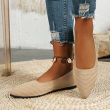 1 Paio Di Scarpe Casual Comode Con Punta Affusolata Per Le Donne - Albicocca - Visualizzare 3