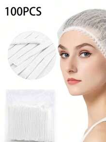 100pcs/Pack 21-Inch Disposable Mesh Hair Nets, Shower Cap Hair Nets, Elastic Protection Caps, Bathing/Dyeing Caps, Salon Plastic Caps Home Bathroom Decor Fall Decor Back To School - Multicolor - View 11