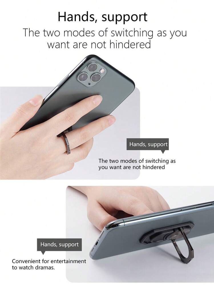 Reletech 1/2个磁吸手机支架，懒人支架，无需收纳。360°磁吸，可旋转滑动，可拆卸手机指环支架，防摔创意手机指环支架 - 紫色 - 查看 6