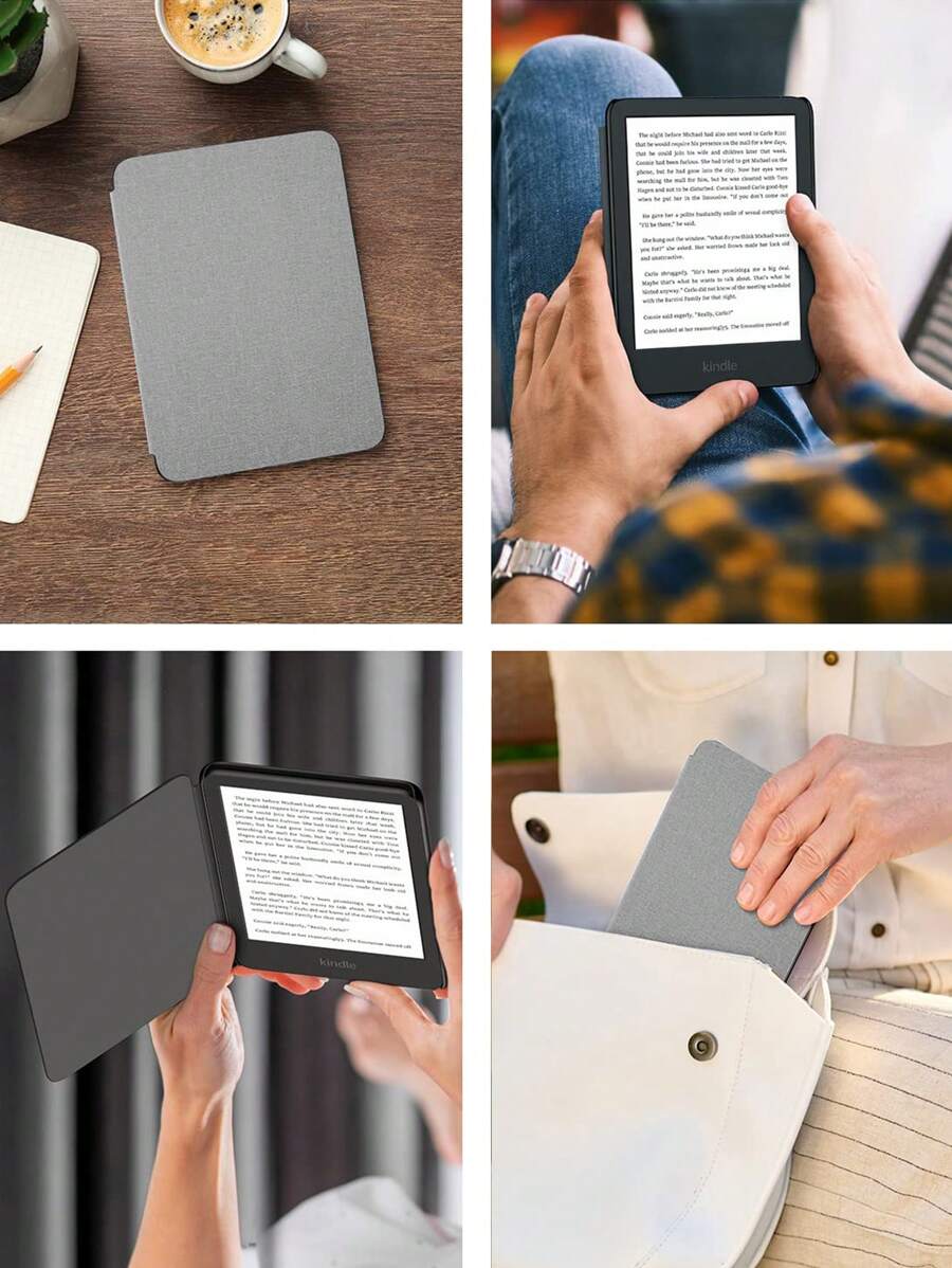 Multiple Colors Case For Kindle Paperwhite , Slim Fabric Cover, Lightweight PU Leather Smart