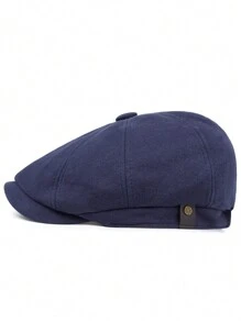 1個男士純色報童帽,戶外休閒貝雷帽,非常適合秋冬街頭、商務、聚會等場合