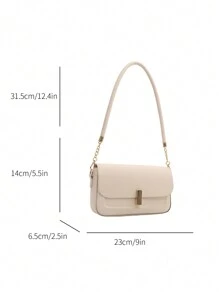 这款时尚休闲的极简主义翻盖式腋下单肩包，适合购物、携带钱包，尤其适合年轻女性、大学生、职场新人及白领人士。它非常适合办公室、大学、工作、商务、通勤、户外、旅行和徒步等场合，是一款小巧精致的包袋。 - 白色 - 查看 4