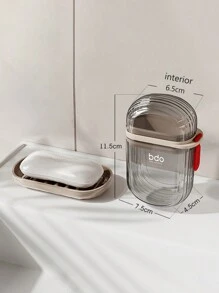 1pc Minimalist Stylish Travel Soap Box, Upgraded Leakproof Travel Soap Case, Shampoo Bar Holder, Soap Container With Draining Layer, Portable Bar Soap Holder For Bathroom, Camping, Gym, Bathroom Storage Supplies, Travel Soap Box With Lid Travel Essentials School School Supplies Holiday Holiday Essentials Vacation Accessories Perfume For Women Perfume For Men Perfume Beach Bottle