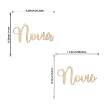 Bộ 2 Biển Gỗ Novia Và Novio, Biển Gỗ Ghế Ông Và Bà, Đồ Trang Trí Ghế Cô Dâu, Biển Ghế Chú Rể Và Cô Dâu, Biển Cưới (Độ Dày 4mm), Giáng Sinh - bằng gỗ - Xem 2
