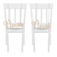 Bộ 2 Biển Gỗ Novia Và Novio, Biển Gỗ Ghế Ông Và Bà, Đồ Trang Trí Ghế Cô Dâu, Biển Ghế Chú Rể Và Cô Dâu, Biển Cưới (Độ Dày 4mm), Giáng Sinh - bằng gỗ - Xem 5