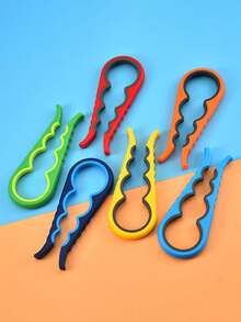 1入組多功能防滑塑料瓶蓋開啟器，可開啟罐頭、瓶子、4合1瓶子開啟器、啤酒罐開啟器