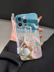 Perforierte transparente Seestern-bemalte stoßfeste Handyhülle mit Handschlaufe kompatibel mit iPhone XR/7/8, iPhone 15 ProMax, iPhone 13, iPhone 14, iPhone 11 Soft TPU Schutzhülle, kompatibel mit Galaxy S24, Galaxy S24+, Galaxy S24 Ultra, Galaxy S22, Galaxy A13 4G, Galaxy A52, A52s 5G, Redmi Note 11, 11 Lite - Verschiedenfarbig - Übersicht 4