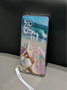 Perforierte transparente Seestern-bemalte stoßfeste Handyhülle mit Handschlaufe kompatibel mit iPhone XR/7/8, iPhone 15 ProMax, iPhone 13, iPhone 14, iPhone 11 Soft TPU Schutzhülle, kompatibel mit Galaxy S24, Galaxy S24+, Galaxy S24 Ultra, Galaxy S22, Galaxy A13 4G, Galaxy A52, A52s 5G, Redmi Note 11, 11 Lite - Verschiedenfarbig - Übersicht 2