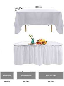 1 Khăn trải bàn hình chữ nhật Chất liệu Polyethylene Chống dầu Chống thấm nước Chống bẩn Khăn trải bàn, Bộ trang trí đám cưới, Bàn trang trí đám cưới, Giáng sinh - trắng - Xem 7