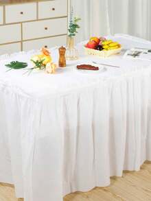 1 Khăn trải bàn hình chữ nhật Chất liệu Polyethylene Chống dầu Chống thấm nước Chống bẩn Khăn trải bàn, Bộ trang trí đám cưới, Bàn trang trí đám cưới, Giáng sinh - trắng - Xem 4