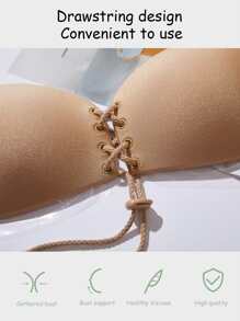 Sticky Invisible Mango-Shaped Bras – Strapless Silicone Push-Up Bra Cups For Backless Dresses, Breathable Self-Adhesive Lift Pads For Women, Reusable & Skin-Friendly - Apricot - View 9