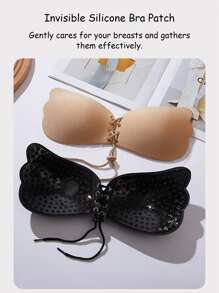 Sticky Invisible Mango-Shaped Bras – Strapless Silicone Push-Up Bra Cups For Backless Dresses, Breathable Self-Adhesive Lift Pads For Women, Reusable & Skin-Friendly - Apricot - View 10