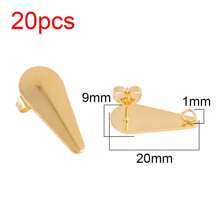 20pcs/Lot Stainless Steel Geometric Stud Earrings Round Earrings Posts Connector For DIY Earring Jewelry Making Accessories