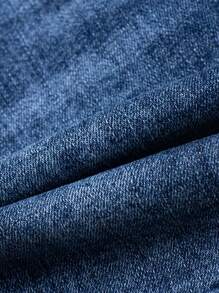 Sommer einfacher Stil Katzenschnurrbart Sprühmuster Krone Metalldekor Lässig Jeans Shorts für Kleine Jungen