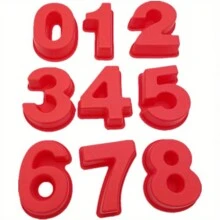 1Pc Silicone Numbers Cake Molds, 3D Baking Silicone Mould, Large/Small Number Cake Pan Set, 0-9 Numbers Cake Pans, Silicone Baking Pans For Birthday And Wedding Anniversary 3D Baking Molds Numbers - Red (large) - View 17
