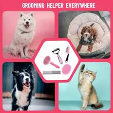5-In-1 Pet Grooming Brush Set, Dog Deshedding Tool, Undercoat Rake And Slicker Brush For Short Hair Dogs And Puppies