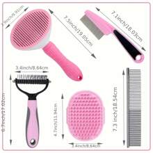 5-In-1 Pet Grooming Brush Set, Dog Deshedding Tool, Undercoat Rake And Slicker Brush For Short Hair Dogs And Puppies