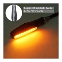 4 Pack 1.5cmx10.5cm Motorcycle Turn Signals Blinker Lights Amber Universal For Suzuki DRZ400s 1W 12V 12 LED Bulbs, IP65 Waterproof, Direct Bolt-On With 2 Wires Connecting. Black Is Positive; Red Is Negative, Approx.26 Cm - màu đen - Xem 3