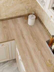 1pc Camel Thick Wooden Grain Self-Adhesive Wallpaper For Vintage Country Style Home Decor Such As Cabinets, Tables, Chairs And Room Background Refurbishment,Renovation Stickers Peel Wall Panels,Wall Paper, Wallpapers,Spring Decoration Items Refresh Your Home,Rama Decoration Stickers Gifts Birthday Graduation