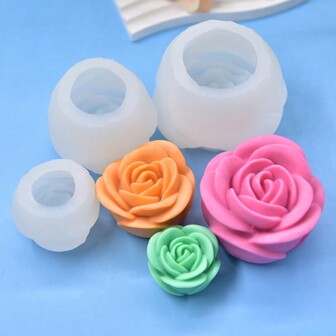 1pc Transparent Rose Flower Shape DIY Silicone Mold