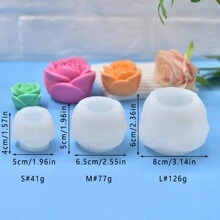 1 件透明玫瑰花形 DIY 硅胶模具 - 白色 - 查看 5