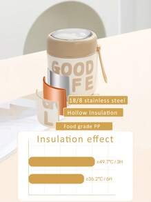 1 件不锈钢真空保温便携式午餐盒 500 毫升保温午餐食物加热器卡通汤杯保温容器便当盒带折叠勺、厨房、圣诞礼物 - 彩色 - 查看 2