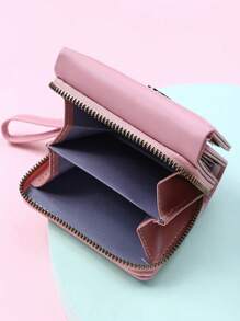 New Women's Short Pink Deer Horn Wallet Mini Zipper Coin Cartoon Tri-Fold Snap Card Holder For Women Wallet Purse Wallet Small Wallet - Pink - View 6