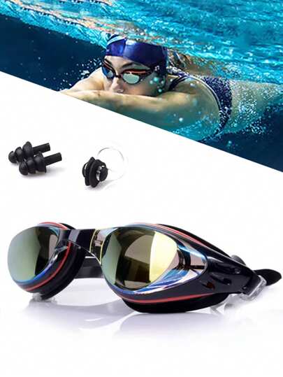 SHENYU (5pcs) Anti-Fog Swimming Goggles, Earplugs, And Nose Clip Set, Beach Essentials, Beach Accessories, Pool Float