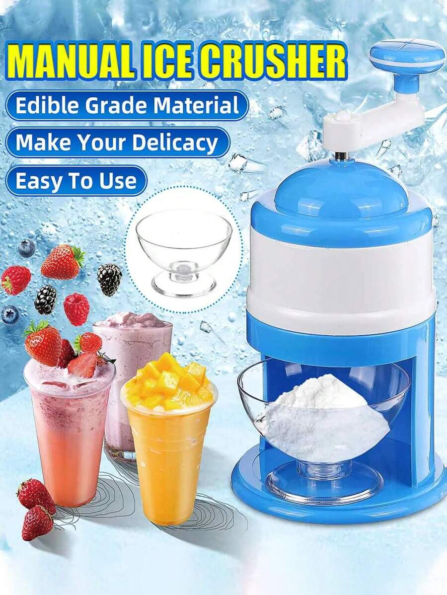 Manual Portable Ice Crusher, Mini Household Ice Shaver For Snow Cones, Ice Cream, And Slushies, Ice Crushing Machine With Ice Cube Bags And Funnel, Great For Home Use