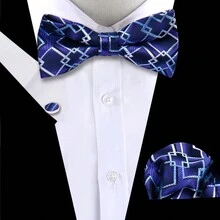 Set di cravatta, fazzoletto da taschino e gemelli, Combo di accessori di moda in stile britannico multicolore per uomini d'affari, incontri d'affari e matrimoni - Multicolore - Visualizzare 53