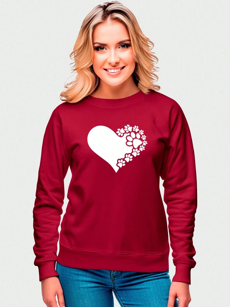 Women Sweatshirts - Màu Đỏ Sâu - Xem 1