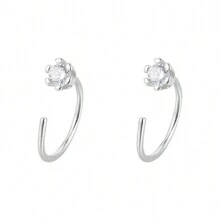 1 paire de boucles d'oreilles à tige réglables unisexes, avec zirconium cubique artificiel, un design simple brillant et tendance, pouvant être portées pendant le sommeil, convient pour le port quotidien des hommes et des femmes