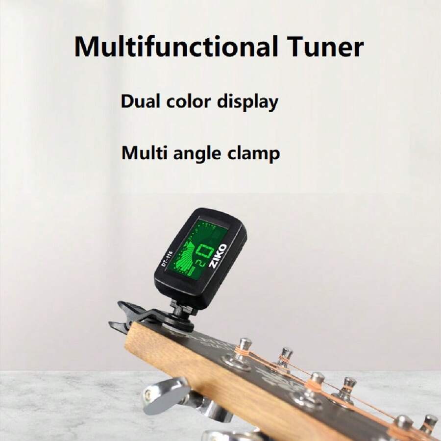 1 Máy Tính Ziko Đàn Guitar Kẹp Với Guitar Capo Cho Guitar, Bass, Violin, Ukulele, Bộ Chỉnh Điện Tử Kỹ Thuật Số Phụ Kiện Guitar Acoustic Có Màn Hình LCD - màu đen - Xem 1