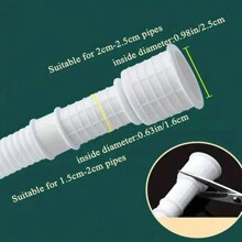 1pc Air Conditioner Drainage Pipe / Washing Machine Water Inlet Hose Extension, Plastic Flexible Tube With Drip-Proof Ripple - 1.5 M - View 6