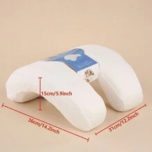 1件手臂枕擁抱枕，頸椎枕，防手壓弧形枕，記憶棉慢回彈壓力枕，辦公室休息枕，頸部後背支撐枕，情侶記憶棉午睡枕 - 白色 - 查看 2
